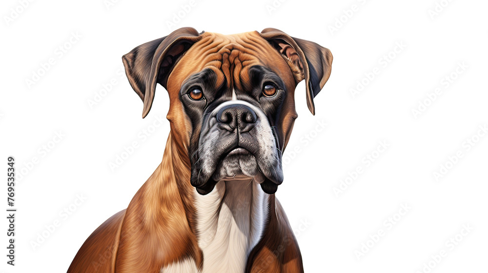 Boxer dog mid-bark Ai Generative Boxer dog mid-bark Ai Generative