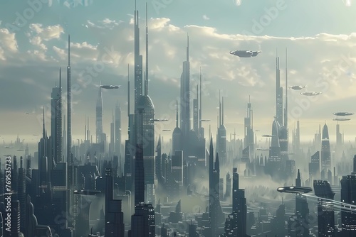 Towering Metropolis of future