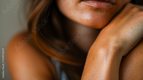 Capturing the Details: Redhead's Goosebumps Up Close, Skin Texture Revealed