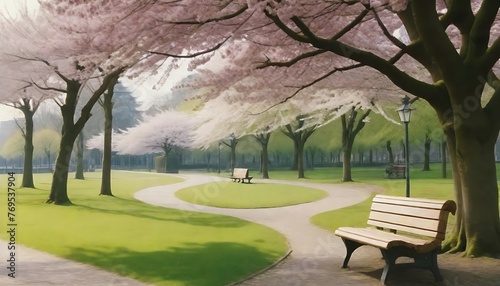 Dreamy Cherry Blossom Lane JPEG ai-generated