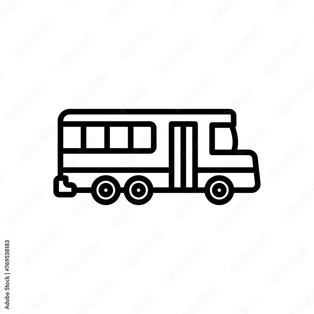 bus icon vector in line style