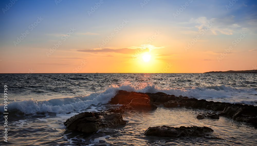 Obraz premium sunset at the beach wallpaper background