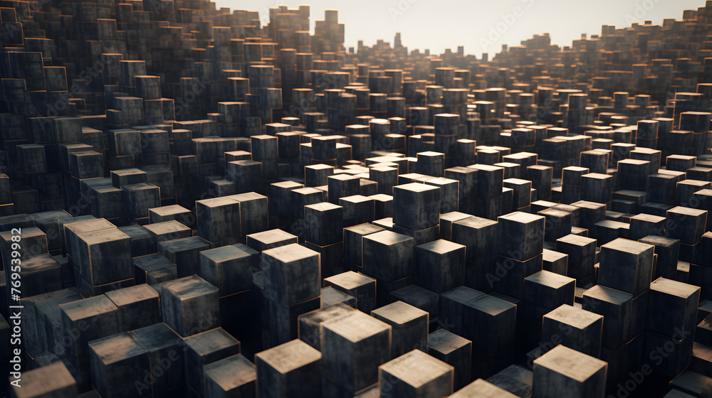 Obraz premium Technology white square cityscape abstract graphic poster web page PPT background