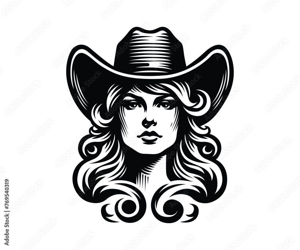 Cowboy woman vector