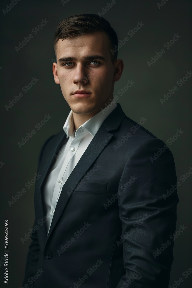 Ultra realistic photography of a confident, muscular young man in a suit with short hair. 4k, cinematic, precise --ar 2:3 --style raw Job Ultra realistic photography of a confident, muscular young man in a suit with short hair. 4k, cinematic, precise --ar 2:3 --style raw Job