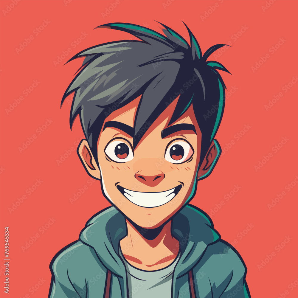 Artistic portrayal of a person with vibrant hair and casual attire Artistic portrayal of a person with vibrant hair and casual attire