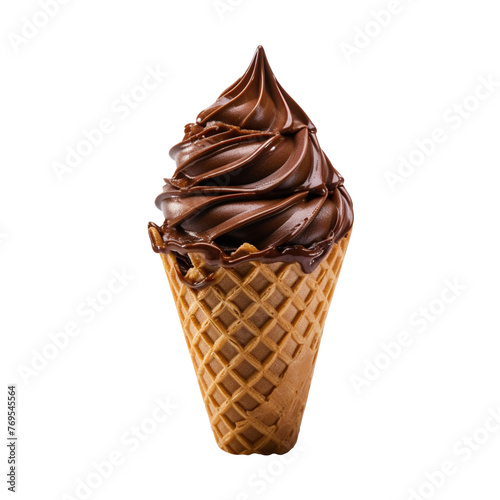 chocolate cone isolated on transparent background