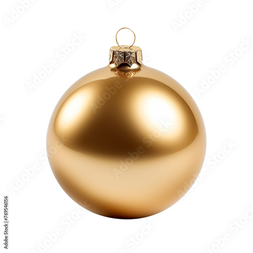Christmas golden toy isolated on transparent background