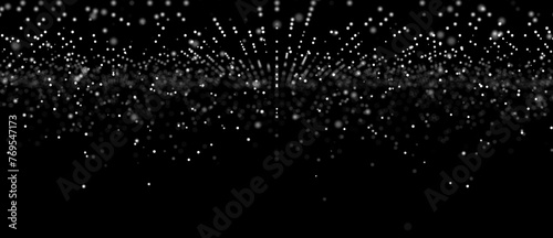Abstract background of points. Wave of cyber particles. Big data stream. 3d rendering