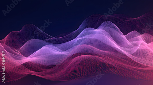 Digital purple blue linear mountain horizontal version poster wallpaper web page PPT background photo