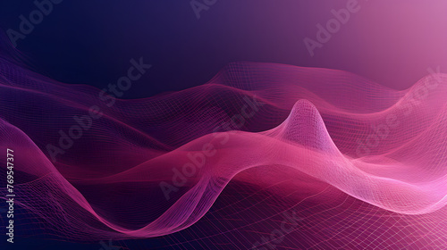 Digital purple blue linear mountain horizontal version poster wallpaper web page PPT background