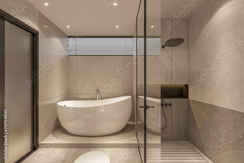 Bathroom design Modern and Loft - 3D render