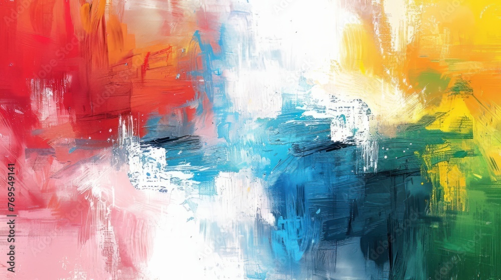 Modern digital artwork on a white canvas, featuring brush strokes