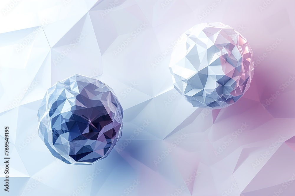 Fototapeta premium Transparent PNG available 3d sphere and 3d low poly triangle design