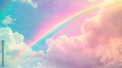 A breathtaking background of the sky showcasing a vibrant rainbow