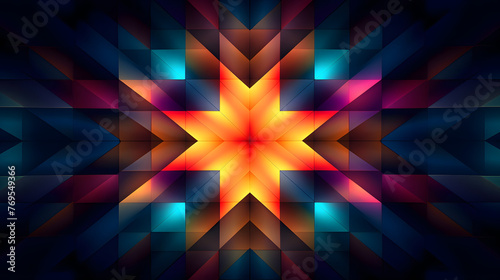 Digital color star glowing abstract graphic poster web page PPT background photo