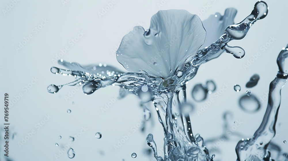An up-close photo capturing a water splash against a white background An up-close photo capturing a water splash against a white background