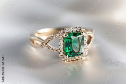 Close-Up Shot of a Ring With a Green Stone
