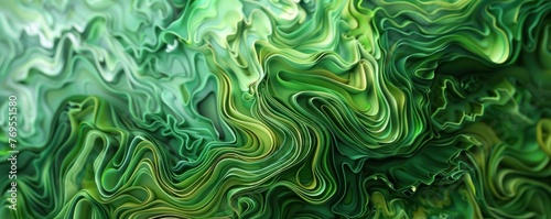 green waves or lines abstract background