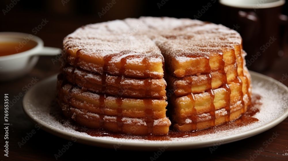 Churro cake with cinnamon sugar coating ultra hd. Churro cake with cinnamon sugar coating ultra hd.