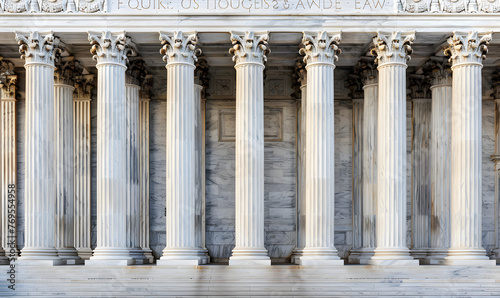 Supreme Court in Washington Row of Ionic marble columns, Generative AI