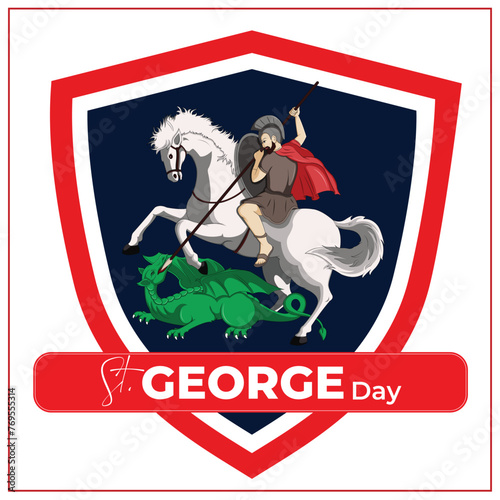 Vector illustration St. George Day editable post banner template photo