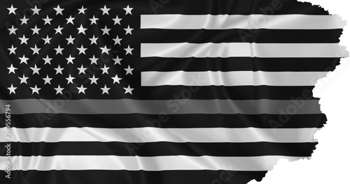 Flag grey line blowing in the wind and torn edges vector