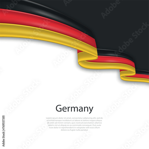 Waving ribbon with flag of Germany