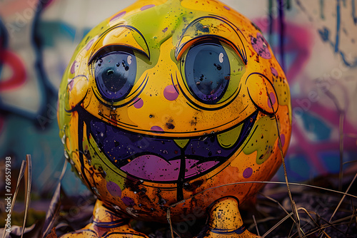 funny smiley  graffiti on the wall