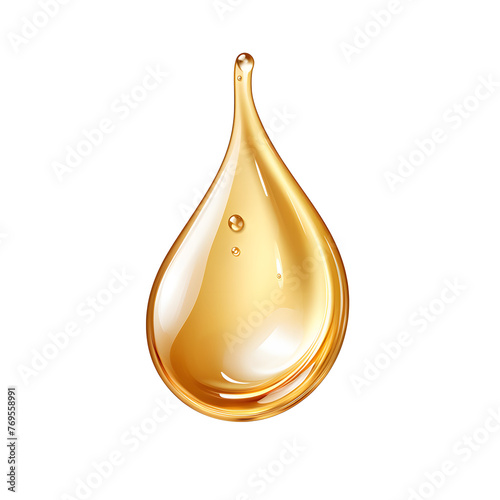 Oil drop isolated on white and Transparent Background. Ai Generated