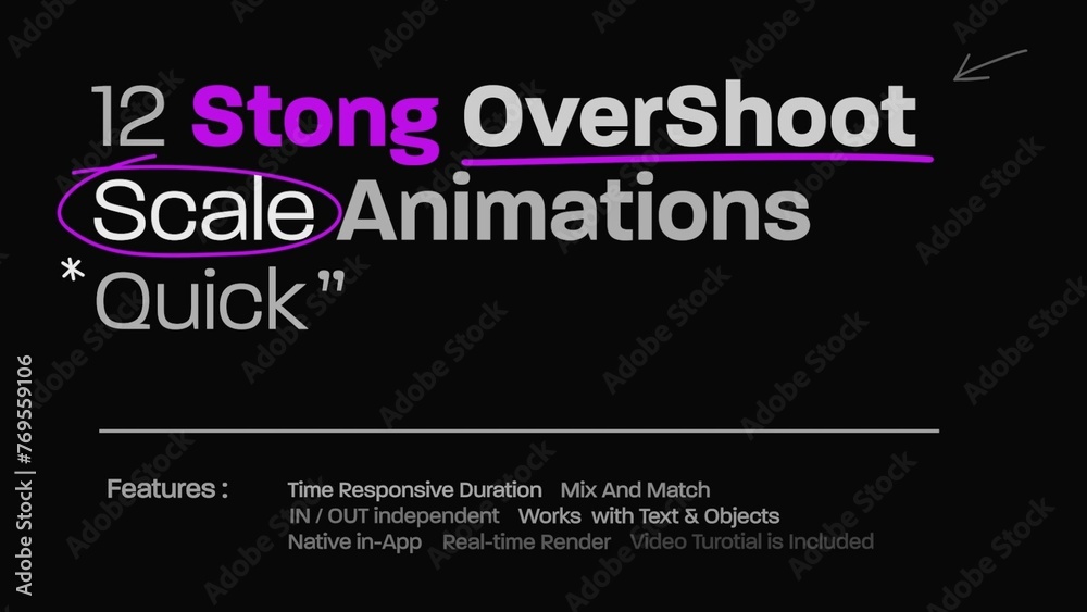 12 Strong OverShoot Scale Title Animator Quick ,animation, animation
