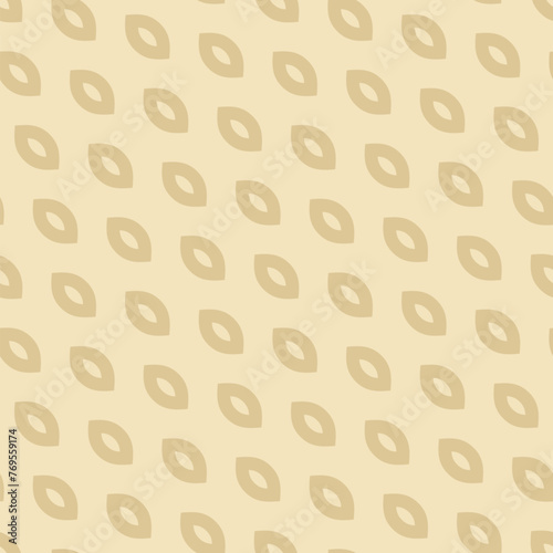 Vector minimalist mesh background. Simple seamless pattern with small curved shapes in diagonal grid. Golden minimal texture. Subtle abstract repeat design for decor, print, fabric, wallpaper, package