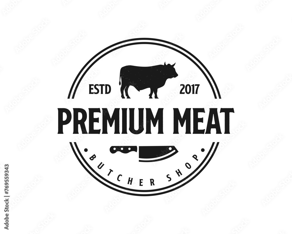 vintage premium butchers vector logo
