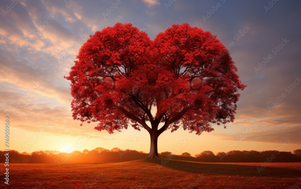 Red heart shaped tree Red heart shaped tree