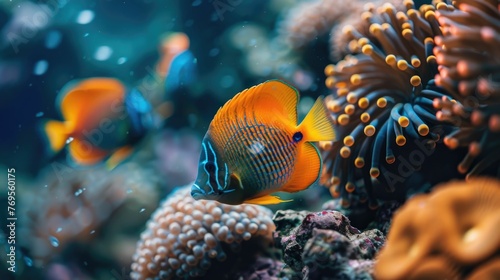 Vibrant Tropical Fish Amid Colorful Coral Reef in the Underwater World © Intelligent Horizons