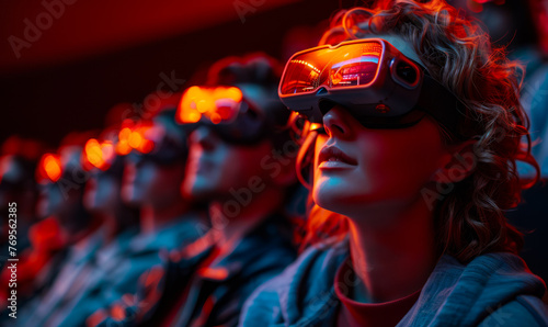 People watching movie with 3D glasses © Vadim