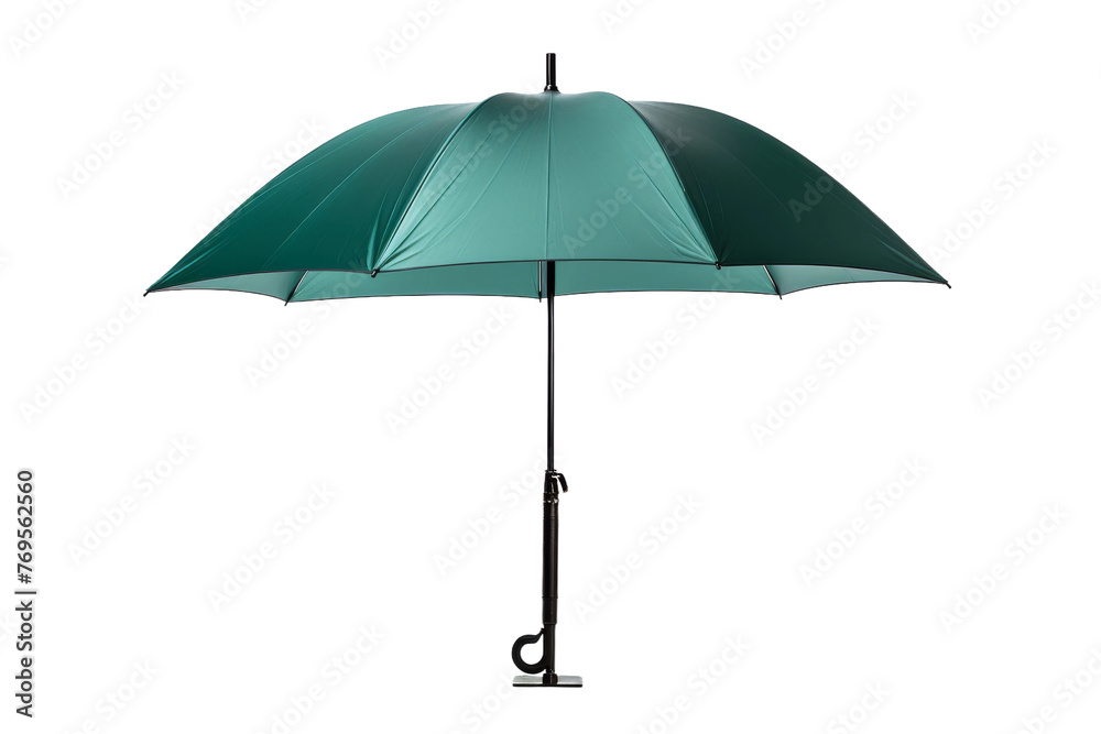 Enchanted Green Umbrella With Black Handle. On a White or Clear Surface PNG Transparent Background.