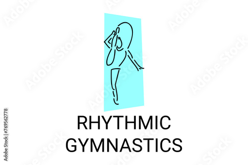 Rhythmic gymnastic sport vector line icon. practice gymnastic. sport pictogram, vector illustration