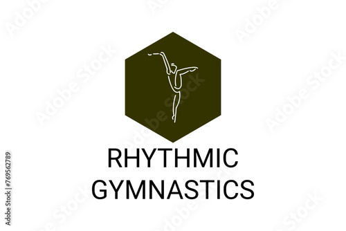 Rhythmic gymnastic sport vector line icon. practice gymnastic. sport pictogram, vector illustration