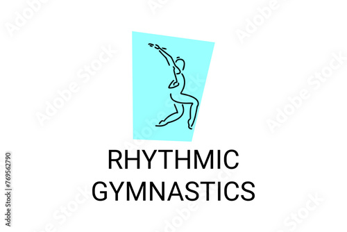 Rhythmic gymnastic sport vector line icon. practice gymnastic. sport pictogram, vector illustration