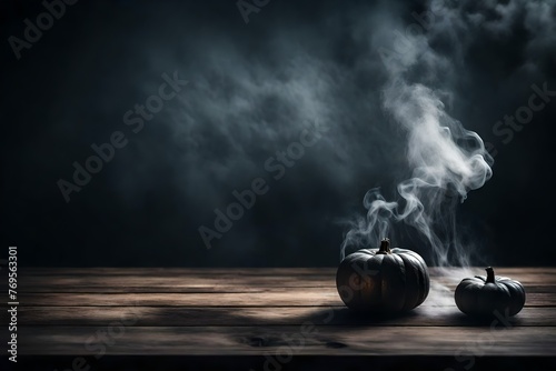 smoking pipe on wooden table generated by AI photo