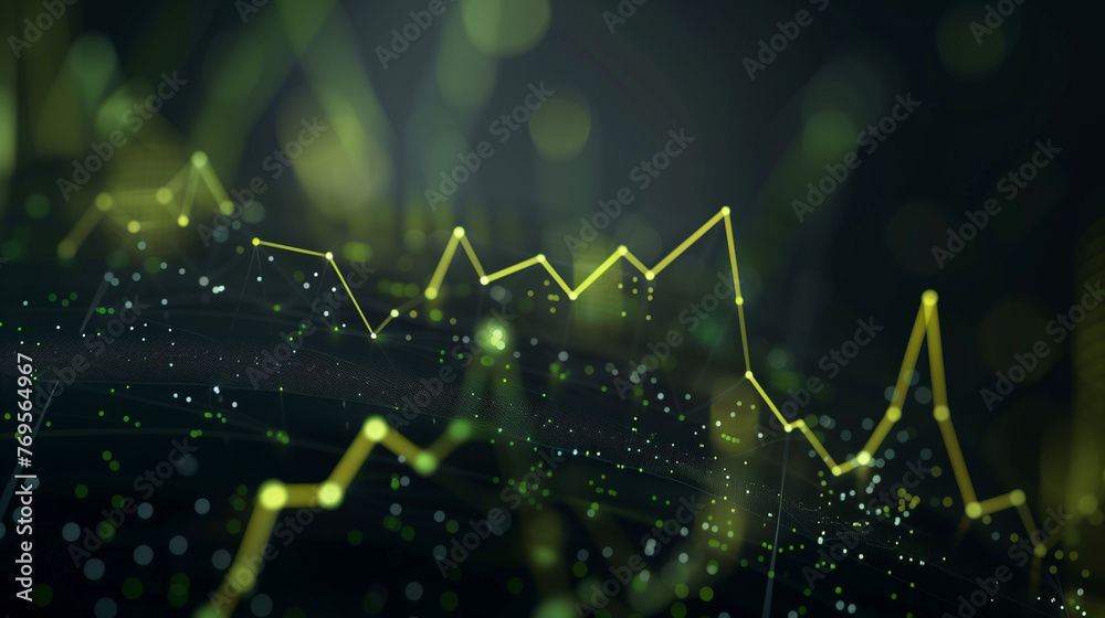 light ambient abstract wealth chart with lime and dark grey tone. AI Generated light ambient abstract wealth chart with lime and dark grey tone. AI Generated