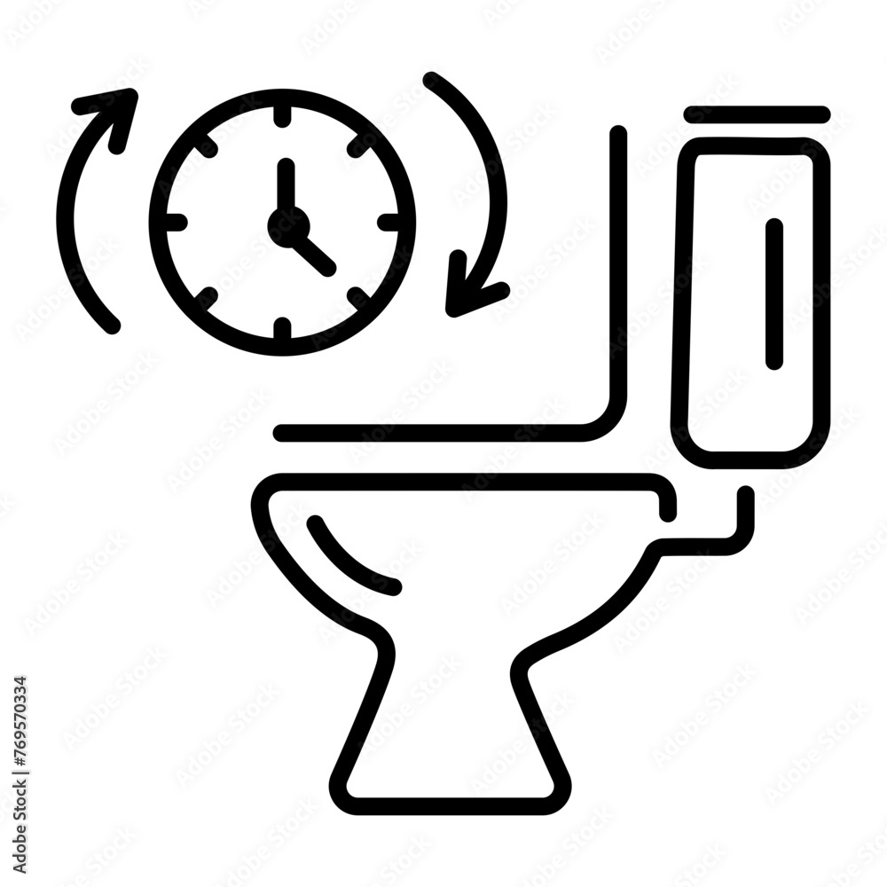 A well-designed linear icon depicting frequent urination A well-designed linear icon depicting frequent urination
