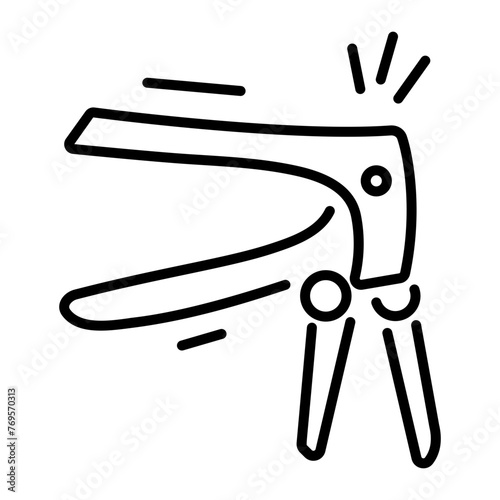 Grab this linear icon of a vaginal speculum