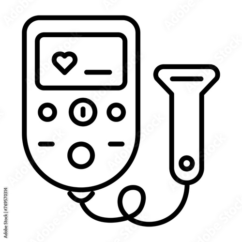 Get this line style icon of a fetal doppler 