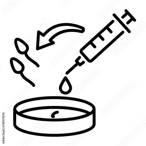Premium line style icon depicting in vitro process 