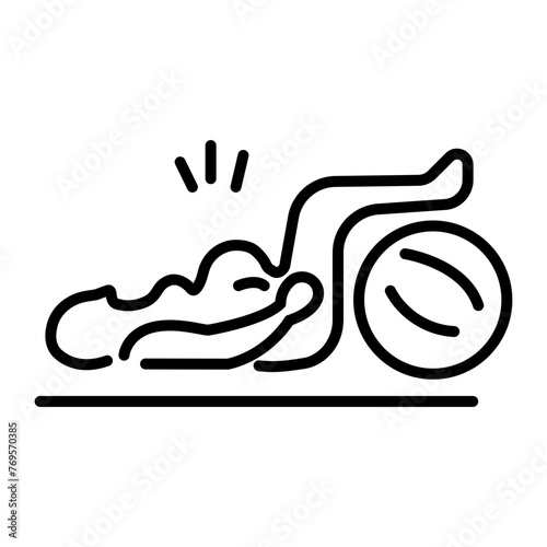 An outline style icon of prenatal ball yoga 