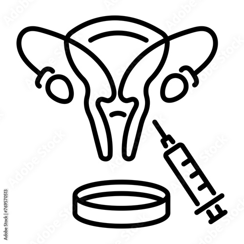 Premium line style icon depicting embryo transfer 