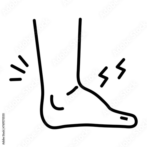 Download line style icon of swollen ankles 