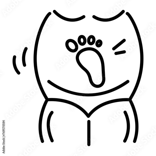 Here’s a linear icon depicting fetal movements 